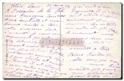 Jeune femme — Bonne Fête — REX 4472 — Verso