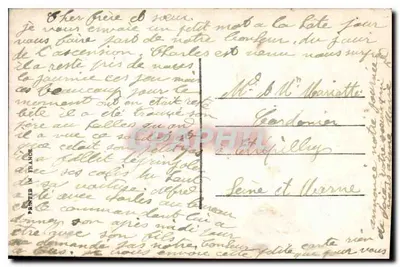 Niña en traje de marinero — con ramo de flores — editor MANON, n° 652 — Reverso