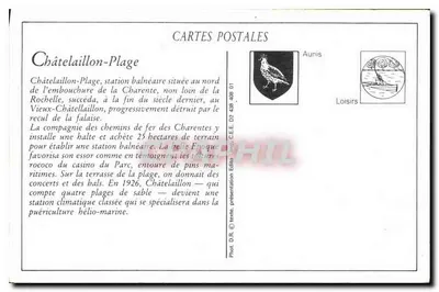 Châtelaillon — A Praia — Editora C.E.E. n° 438 01 — Verso