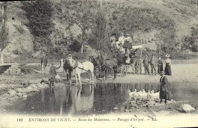 Arredores de Vichy — Estrada dos Malavaux — Passagem de um gué — LL.