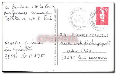 Saint-Clair-de-la-Tour — Widok na plac z kawiarnią — wydawca Gileh A. U. - La Tour-Ju-Pik — Rewers