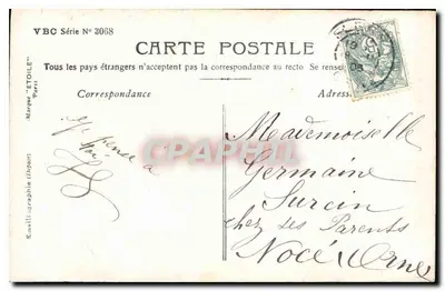 Para zakochana — 'Nasze serca nieodłączne biją w unisono.' — VBC Seria N°3068 — Rewers