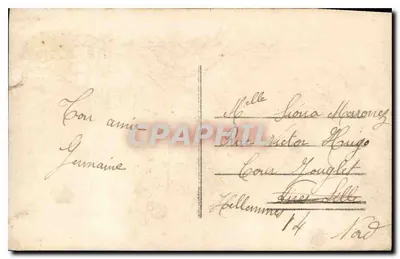 Kobieta w zielonej sukni trzymająca róże — Szczęśliwego Dnia — nieznany wydawca, nr 346 — Rewers