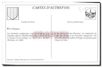 Pirineus-Ariégeois — Vale de Orlu, Estrada de Orgeix e Ponte de Petchès — Fot. Labouche Fr. - Toulouse — Verso
