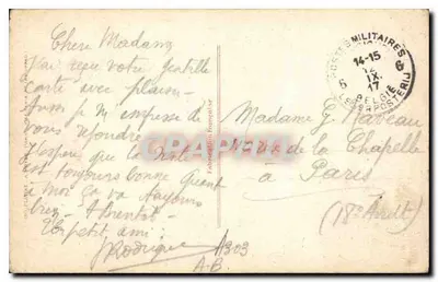 Kobieta z gałązkami kwiatów — Dessert pour Poilus! — Patriotyczna 1201 — Rewers