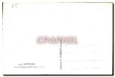 Lourdes — La Basilica e il Gave — Edizione P. DOUCET — Verso