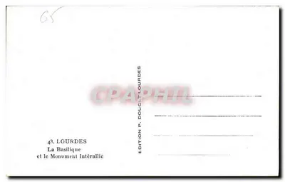Lourdes — A Basílica e o Monumento Intérallié — Edição P. Dolcet Lourdes — Verso