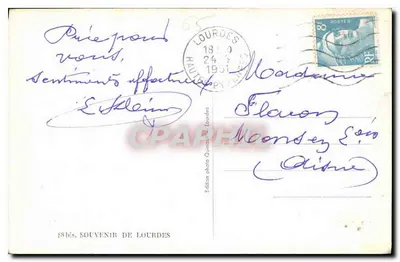 Jaskinia Lourdes — Wydawca Quincaux, nr 18 — Rewers