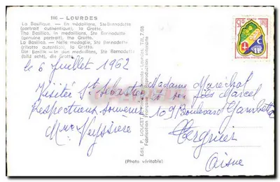 Lourdes — Basilica e Grotta di Santa Bernadette — Edlux — Verso