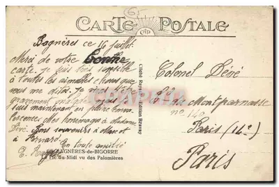 Le Pic du Midi widziany z Palomières — Bagnères-de-Bigorre — Wydawnictwo Breyard n° 140 — Rewers