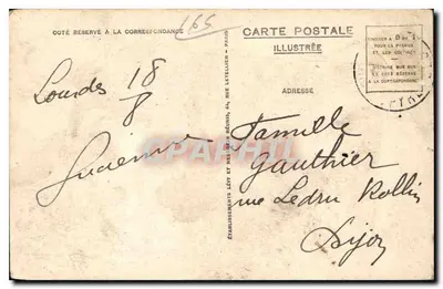 Lourdes — Widok na zamek i góry — LL — Rewers