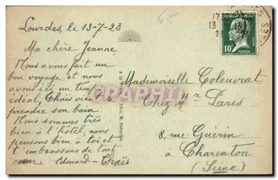 Lourdes - A Basílica e o Gave — editor anônimo, n° 16 — Verso