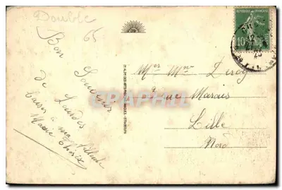 Lourdes - Widok na bazylikę i góry — wydawca Alès des Arts Philatéliques, nr 189 — Rewers