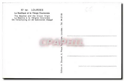 Lourdes — Bazylika i Najświętsza Pani Maria Królowa — Wydawnictwo A. Doucet, Lourdes — Rewers
