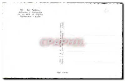 De Pyreneeën — De pasjes — Uitgever C.A.P. Letellier, n°102 — Achterkant