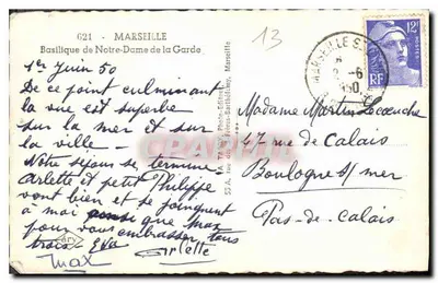 Basílica de Notre-Dame de la Garde — Marsella — A. TANZY, Fot. Editor — Reverso
