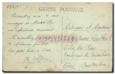 Marseille - Plac Bourse — widok budynku i fontanny, wydawca Saites — Rewers