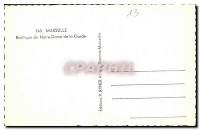 Basílica de Nossa Senhora da Guarda — Marselha — Edições P. Ryner — Verso