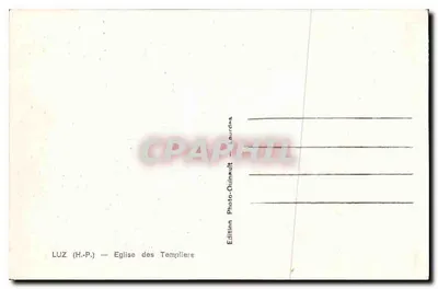 Luz — Church of the Knights Templar — Edition Photo-Ouïnault, Laurides — Back