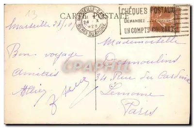 Marseille — La Corniche — Wydawca nieznany — Rewers