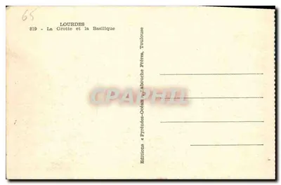 Lourdes — La Grotte et la Basilique — Éditions Océan, Toulouse — Verso