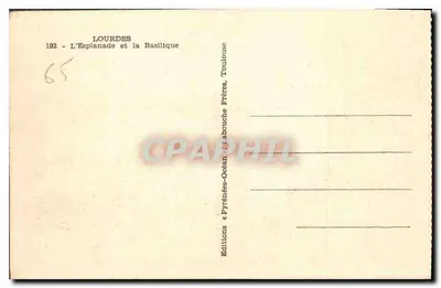 Lourdes — A Esplanada e a Basílica — Éditions Océan-Pyrénées, Toulouse — Verso