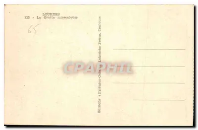 Lourdes — Jaskinia cudowna — Wydawca: Laboucha Frères, Toulouse — Rewers