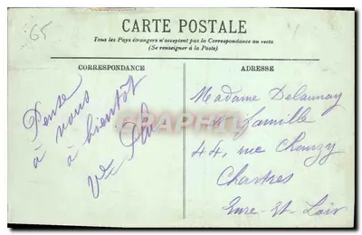 Lourdes — Vista em direção ao Castelo — LL. Madame Phe, agosto 1906 — Verso