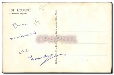 Lourdes — Bazylika w profile — Wydawca Alain, nr 101 — Rewers