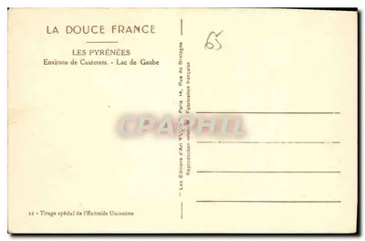 Pyrénées — Okolice Cauterets — Jezioro Gaube — Wydawnictwo Sztuki YVON, Paryż — Rewers