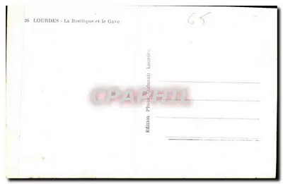 Lourdes - Bazylika i rzeka Gave — Wydawnictwo Photo Ouhnault Lourdes, nr 26 — Rewers