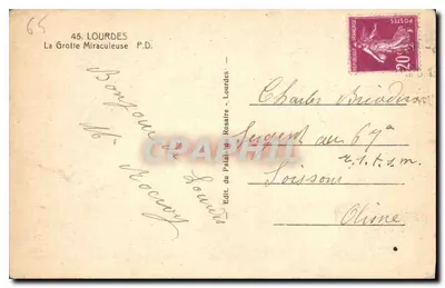 Lourdes — A Gruta Milagrosa — Edit. du Palais du Rosaire - Lourdes — Verso