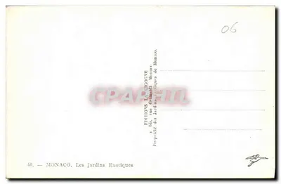 Mónaco — Los Jardines Exóticos — Propiedad de los Jardines Exóticos de Mónaco — Reverso