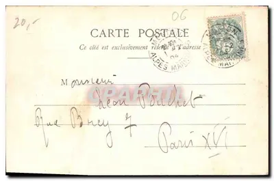 Most Saint-Louis - Granica włoska — Menton — Wydawnictwo Giletta, fot. Nice, n° 904 — Rewers