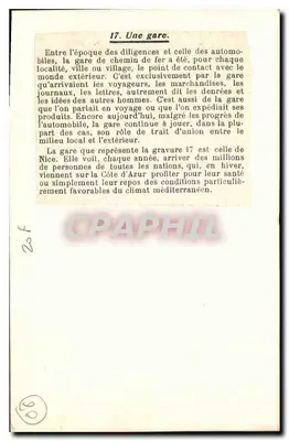 Stacja kolejowa w Nice (P.-L.-M.) — widok stacji z pojazdami z okresu — n°17 — Rewers