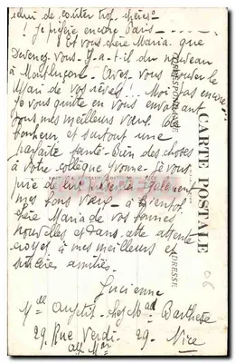 NICE — A Ponte Promenade (lado Norte) — Editor: Roman & Renaudin, n° 52 — Verso
