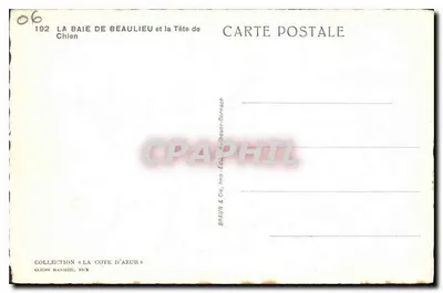 Zatoka Beaulieu i Góra Szczura — Półwysip Alpejski — Braun & Cie, Nice — Rewers