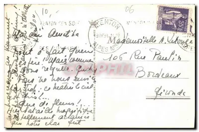 Menton — Zatoka Garavan i granica włoska — Foto Munier — Rewers