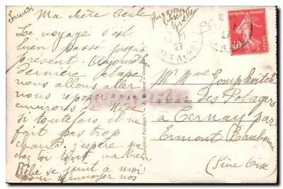 Route van de Alpen in het Queyras — De Beschermheilige en de splitsing van de wegen van Guillestre en de Izoardpas — A.M. — Achterkant
