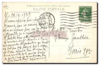 Niza - Jetée Promenade, Bahía de los Ángeles y Mont Boron — Edición Gillette, n° 177 — Reverso