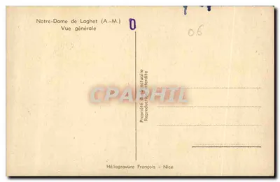 Nossa Senhora de Laghet — Vista geral — Heliogravura François - Nice — Verso