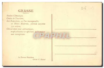 Grasse — Stacja Klimatyczna i Turystyczna — Cliché V. Guizol — Rewers