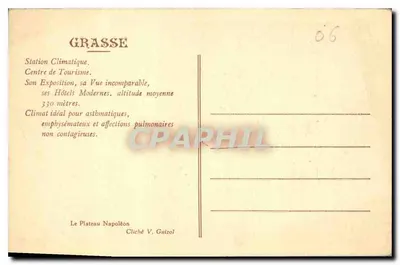 Grasse — Plateau Napoléon — Cliché V. Guizol — Verso