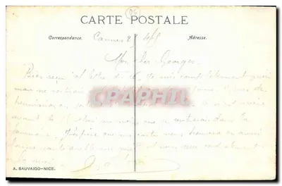 CANNES. Ptaki morskie na plaży i Suquet. ND. Fot. nr 264 — Rewers