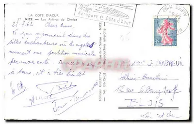 As Arenas de Cimiez — Nice — Edições Gilletta, n°37 — Verso