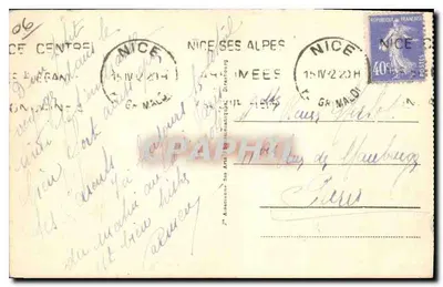 Nice — Port i widok na Mont Boron — Stara pocztówka n°366, wydawca anonimowy — Rewers