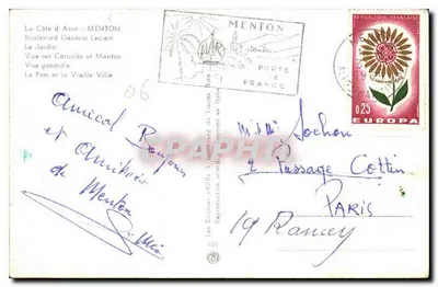 Menton — Ogólny widok — Wydawnictwo wygnane — Rewers