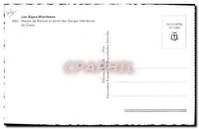 Górne Przepaście Cians — Młyn Ribaud — Wydawnictwo RIBAUD, Nice — Rewers