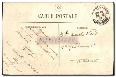 Cannes — Mont-Chevalier, widok z Hotelu Continental — LL, nr 30 — Rewers