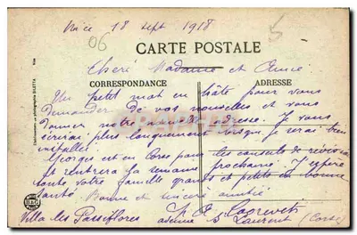 Nizza — Uitzicht genomen tussen de Pijnen - Mont-Boron — Uitgever GLETTA, n°17 — Achterkant